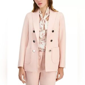 Anne Klein Faux Double Breasted Jacket Cherry Blossom Size L Nwot